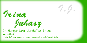 irina juhasz business card